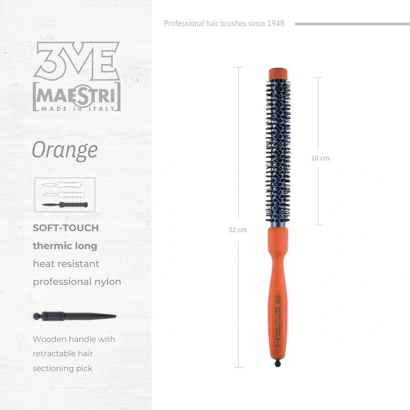 3ME Orange Spazzola Professionele Nylon Haarborstel 40451