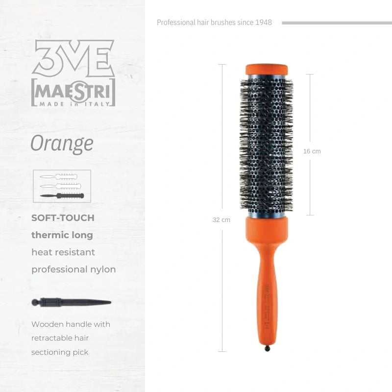 3ME Orange Spazzola Professionele Nylon Haarborstel 40481