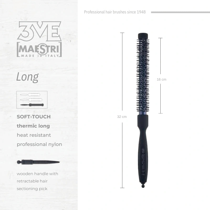 3ME Spazzola Professionele Lange Nylon Haarborstel 32451