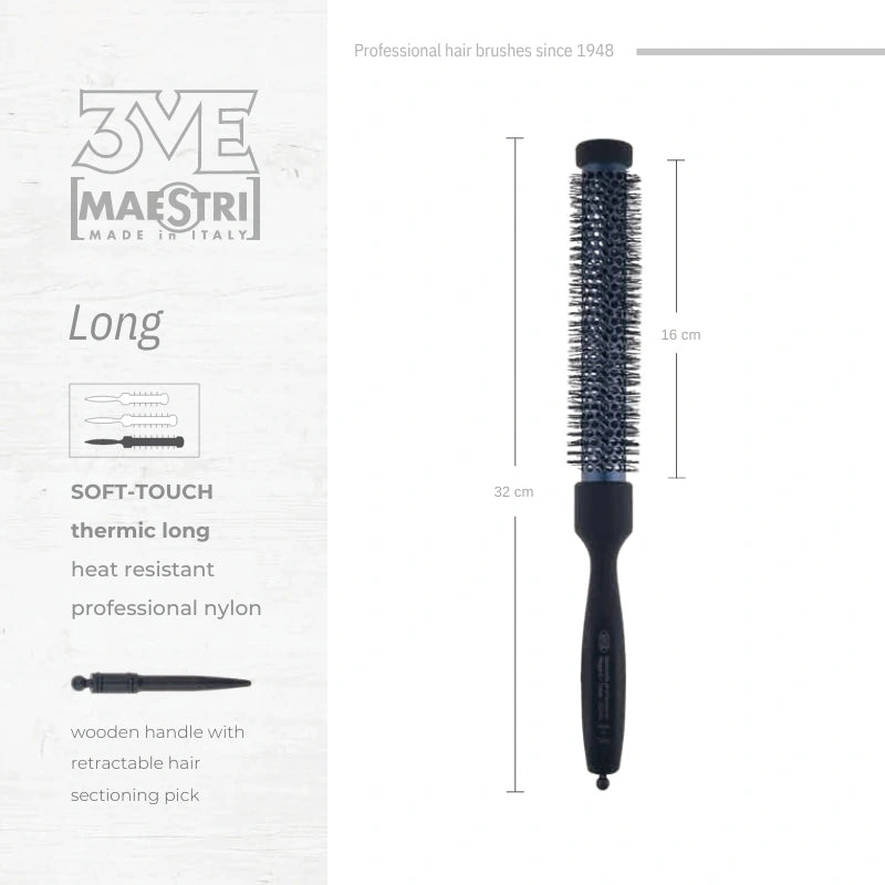 3ME Spazzola Professionele Lange Nylon Haarborstel 32461
