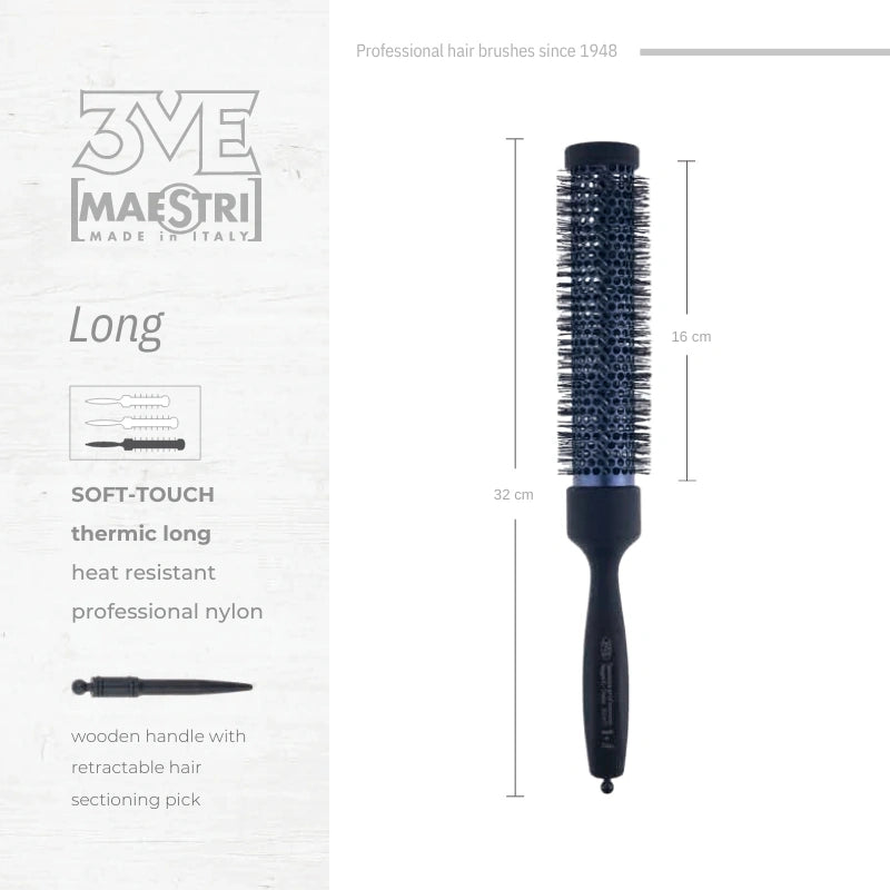 3ME Spazzola Professionele Lange Nylon Haarborstel 32471