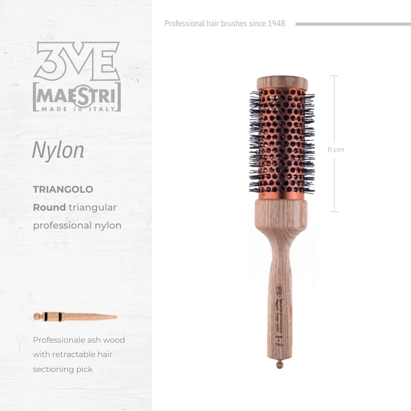 3ME Spazzola Professionele Nylon Haarborstel 1449