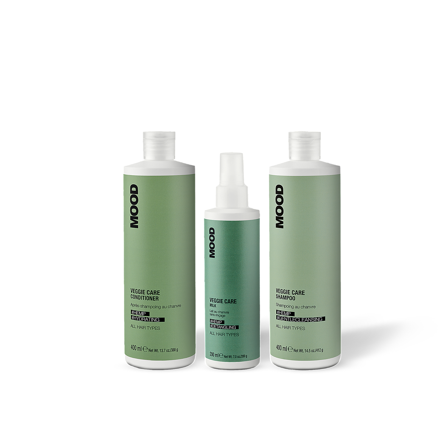 MOOD VEGGIE CARE RELAXING KIT Droog haar zonder glans Natuurlijke hydratatie